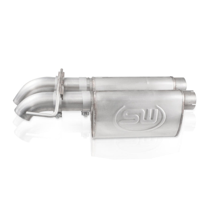 Stainless Works 2010-14 Ford Raptor 3in Exhaust Chambered Mufflers Dump Exit - DTX Performance