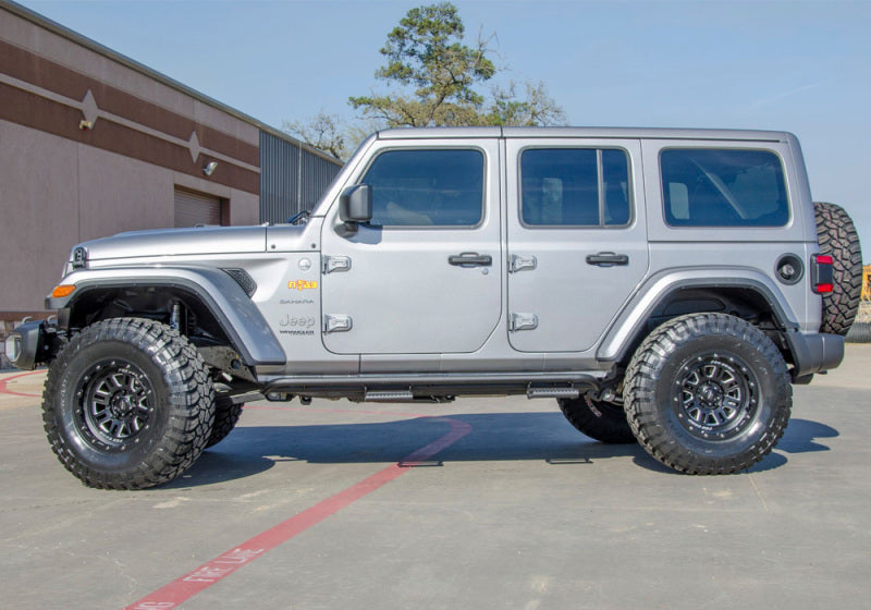 N-Fab RKR Rails 2018 Jeep Wrangler JL 4 Door Dab Length - Gloss Black - 1.75in - DTX Performance