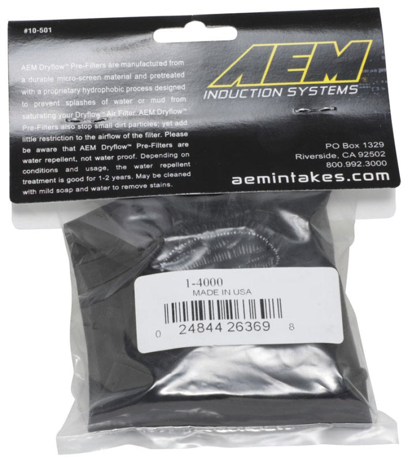 AEM Air Filter Wrap 6 inch Base 5 1/4 inch Top 5 inch Tall - DTX Performance