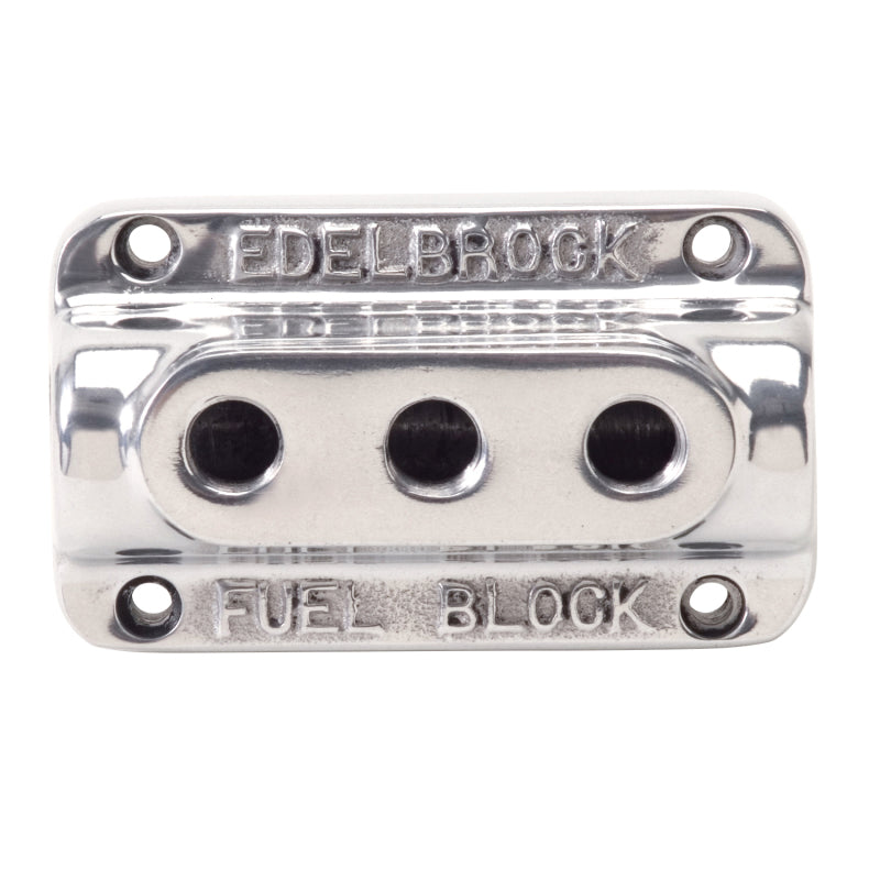 Edelbrock Fuel Block Triple Polished - DTX Performance