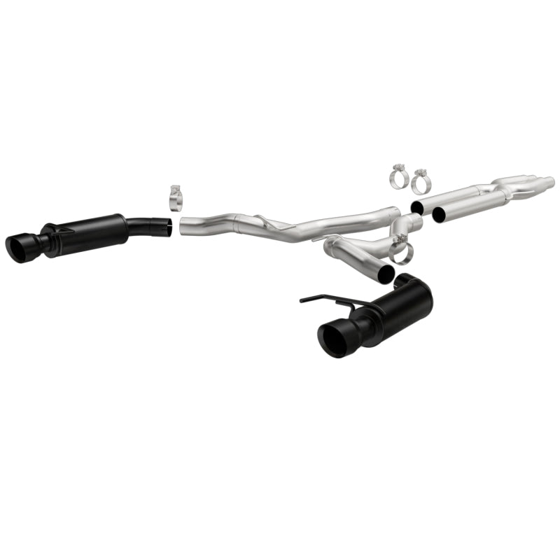 MagnaFlow Cat-Back 15-16 Ford Mustang 5.0L V8 Competition SS 3in Dual Split Rear 4.5in Black Tips - DTX Performance