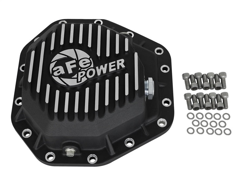 aFe Power Pro Series Rear Differential Cover Black w/Machined Fins 17-19 Ford Diesel Trucks V8-6.7L - DTX Performance