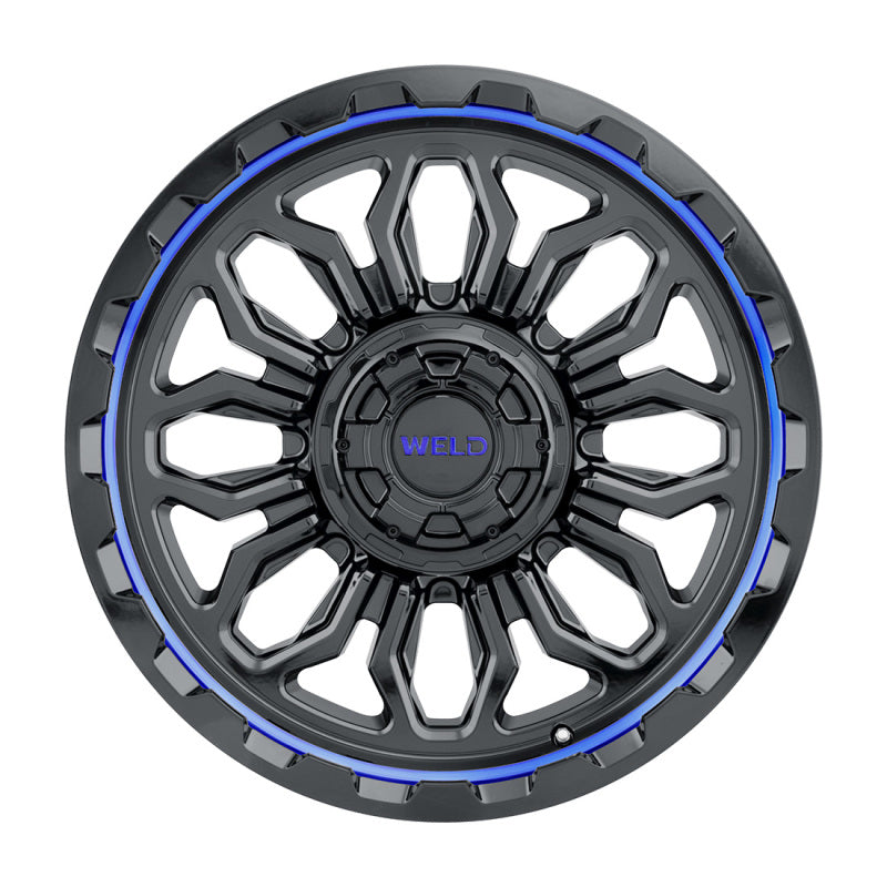 Weld Off-Road W170 20X12 Flare 6X135 6X139.7 ET-44 BS4.75 Gloss Black MIL Blu 106.1 - DTX Performance