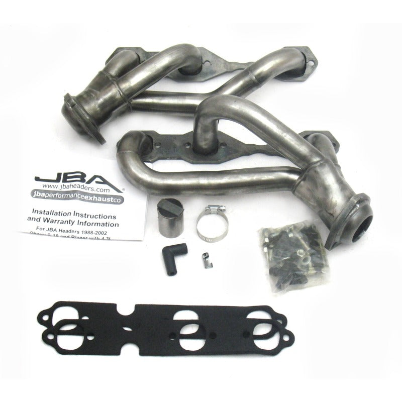 JBA 88-95& 02-03 GM S-Truck 4.3L V6 2WD 1-1/2in Primary Raw 409SS Cat4Ward Header - DTX Performance