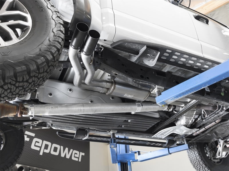 aFe POWER Rebel Series 3in 409 SS Cat Back Exhaust w/ Black Tips 17 Ford F-150 Raptor V6-3.5L - DTX Performance