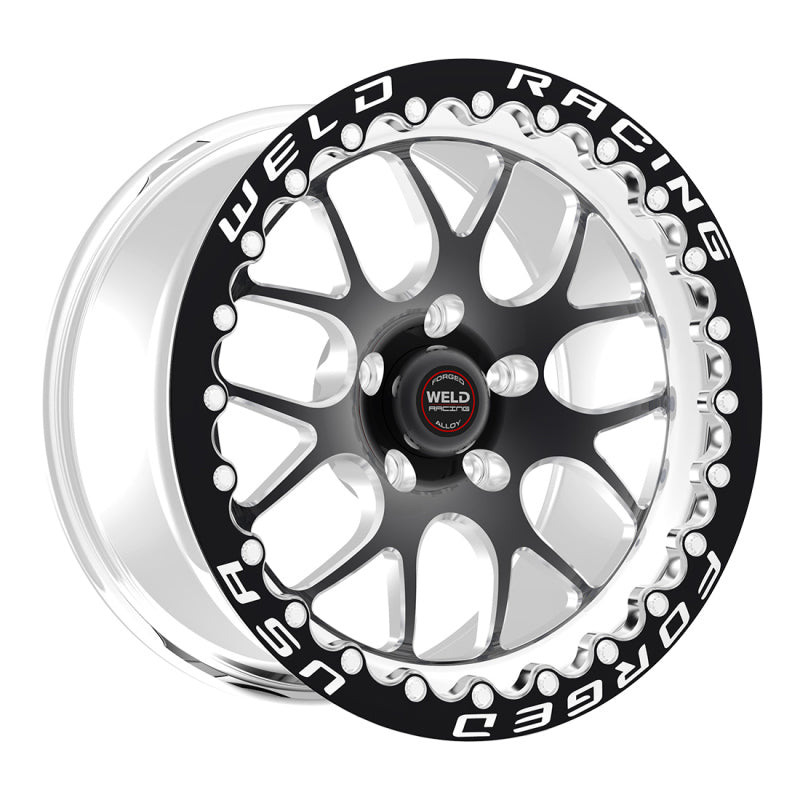 Weld S77 17x10 / 5x4.5 BP / 7.4in. BS Black Wheel (Low Pad) - Black Single Beadlock MT - DTX Performance