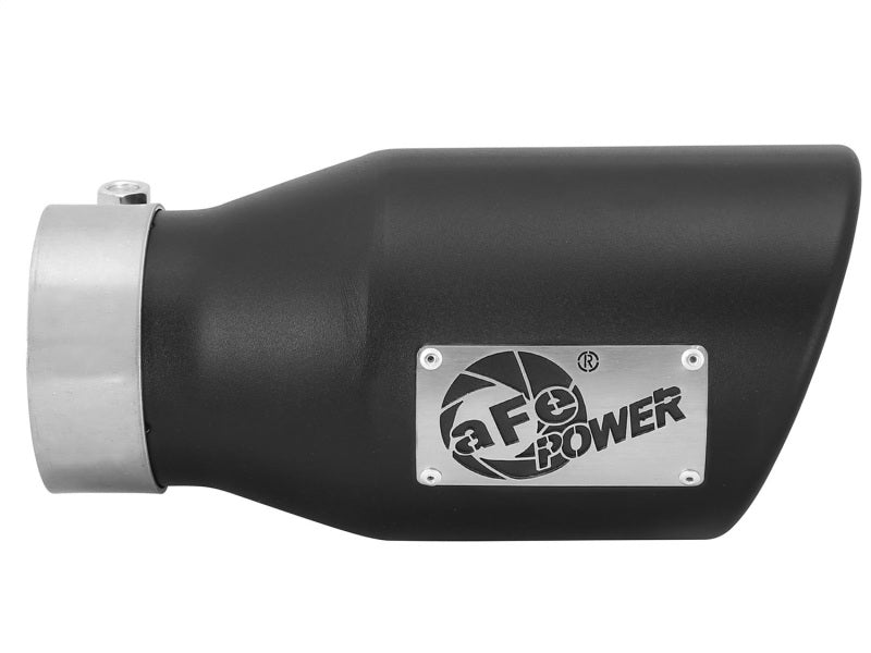 aFe Power Gas Exhaust Tip Black- 3 in In x 4.5 out X 9 in Long Bolt On (Black) - DTX Performance