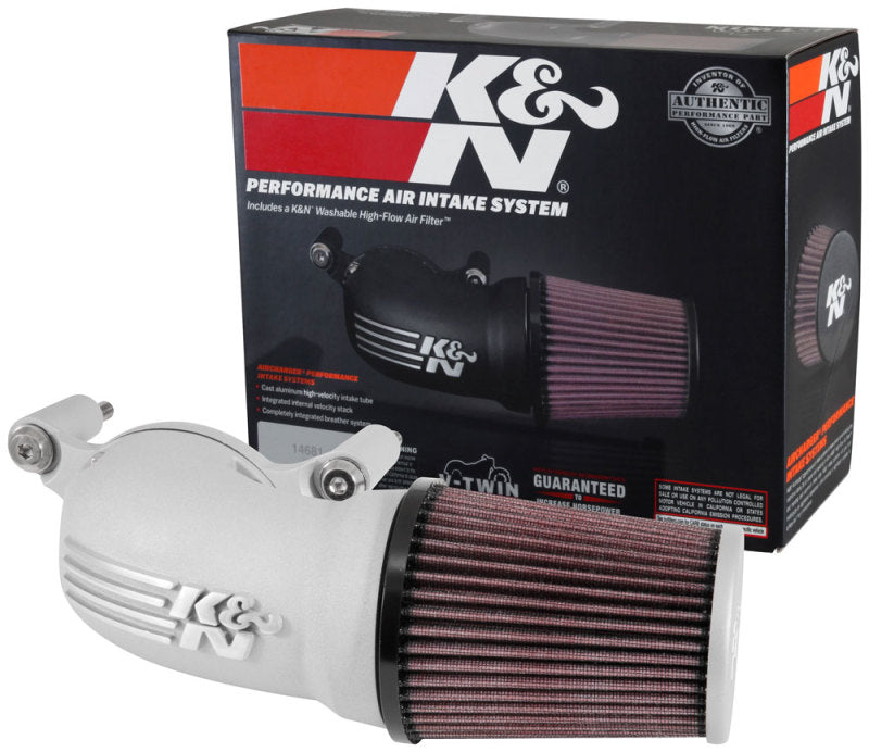 K&N 01-17 Harley Davidson Softail / Dyna FI Performance Air Intake System Silver - DTX Performance