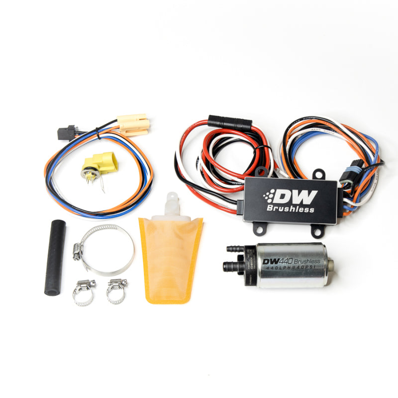 DeatschWerks 94-98 Nissan 240SX 440lph In-Tank Brushless Fuel Pump w/9-0913 Instl kit/C102 Contrllr - DTX Performance