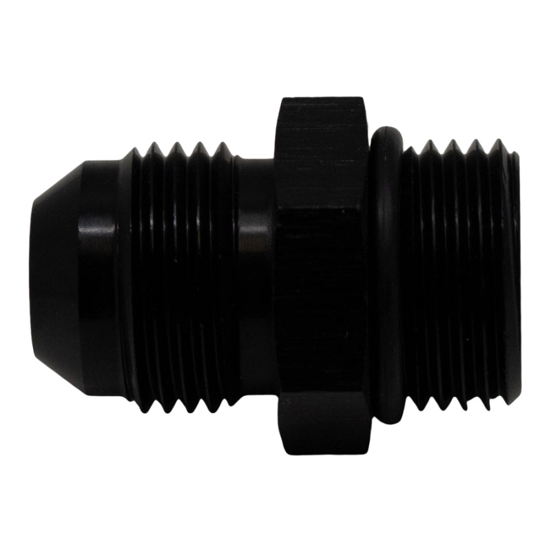 DeatschWerks 8AN ORB Male to 8AN Male Flare Adapter (Incl O-Ring) - Anodized Matte Black - DTX Performance