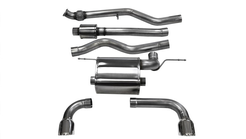 Corsa 12-14 BMW 335i Sedan RWD F30 3in Polished Touring Dual Rear Single 3.5in Tip Cat-Back Exhaust - DTX Performance