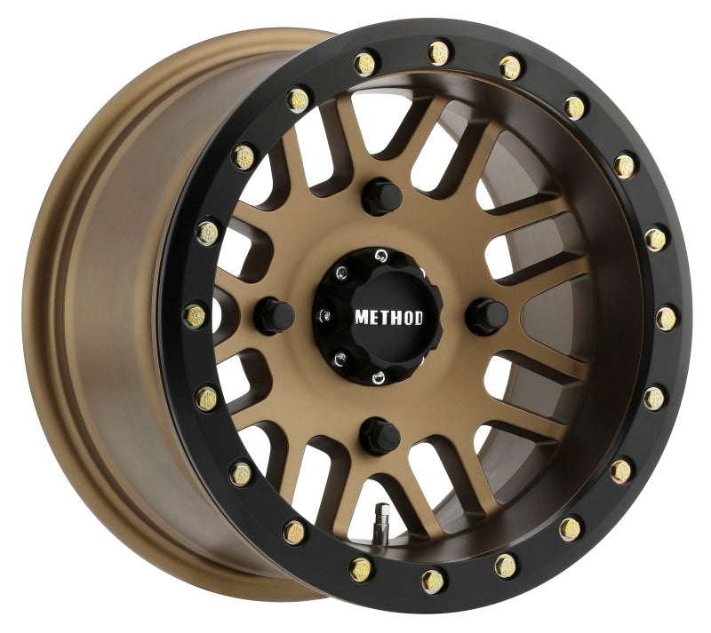 Method MR406 UTV Beadlock 14x10 5+5/-2mm Offset 4x156 132mm CB Method Bronze w/Matte Blk Ring Wheel - DTX Performance