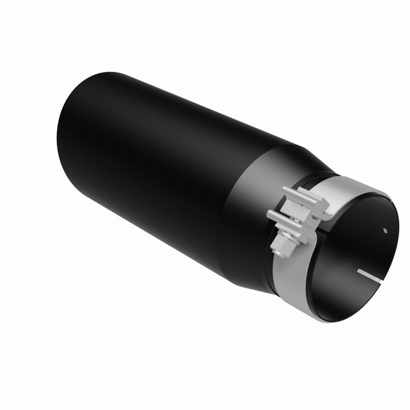 MagnaFlow Tip Stainless Black Coated Single Double Round Single Outlet 5in Dia 4in Inlet 13in L - DTX Performance