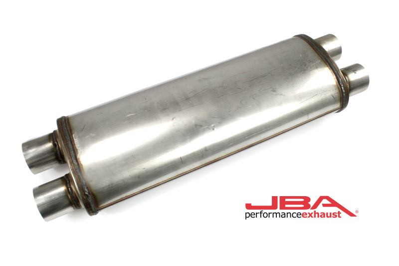 JBA Universal Chambered 304SS Muffler 22x8x5 2.5in Dual In/Dual Out - DTX Performance