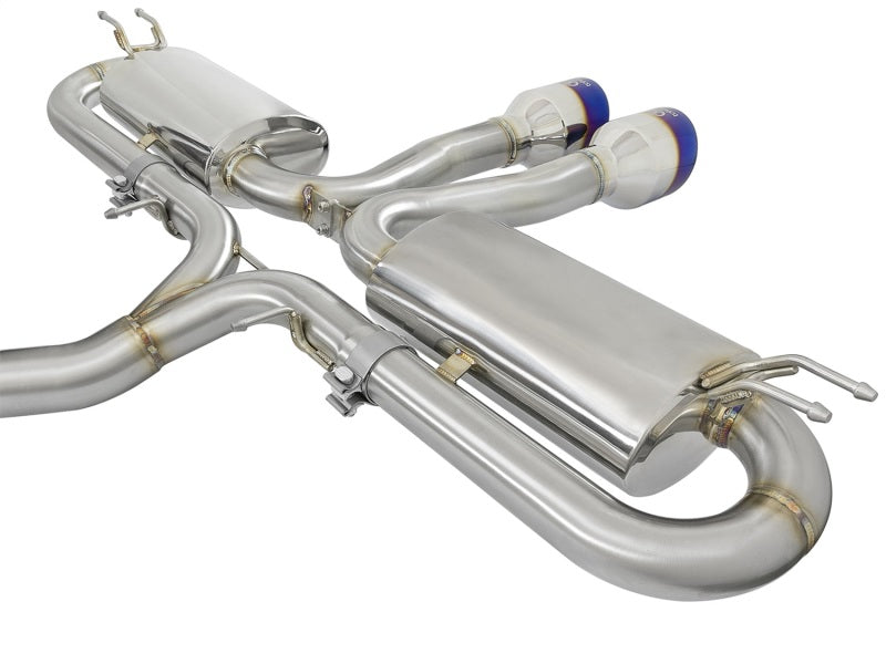 aFe Takeda 3in 304 SS Cat-Back Exhaust System w/ Blue Tips 2017+ Honda Civic Si 4Dr I4 1.5L (t) - DTX Performance