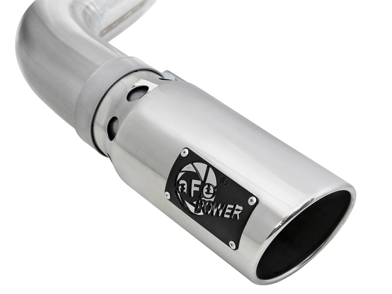 aFe Large Bore-HD 4in 409 SS DPF-Back Exh 18-19 Ford F-150 V6-3.0L (td) w/ Polished Tip - DTX Performance