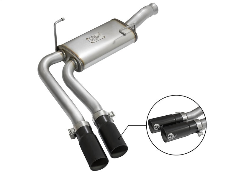 aFe Rebel Series CB Middle-Side Exit SS Exhaust w/ Black Tips 09-16 GM Silverado/Sierra V6/V8 - DTX Performance