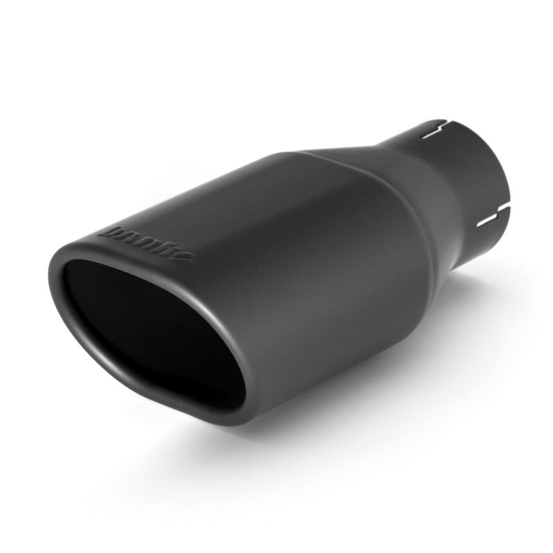 Banks Power Tailpipe Tip Kit - SS Obround Angle Cut - Black - 2.5in Tube 3.13in X 3.75in X 11in - DTX Performance