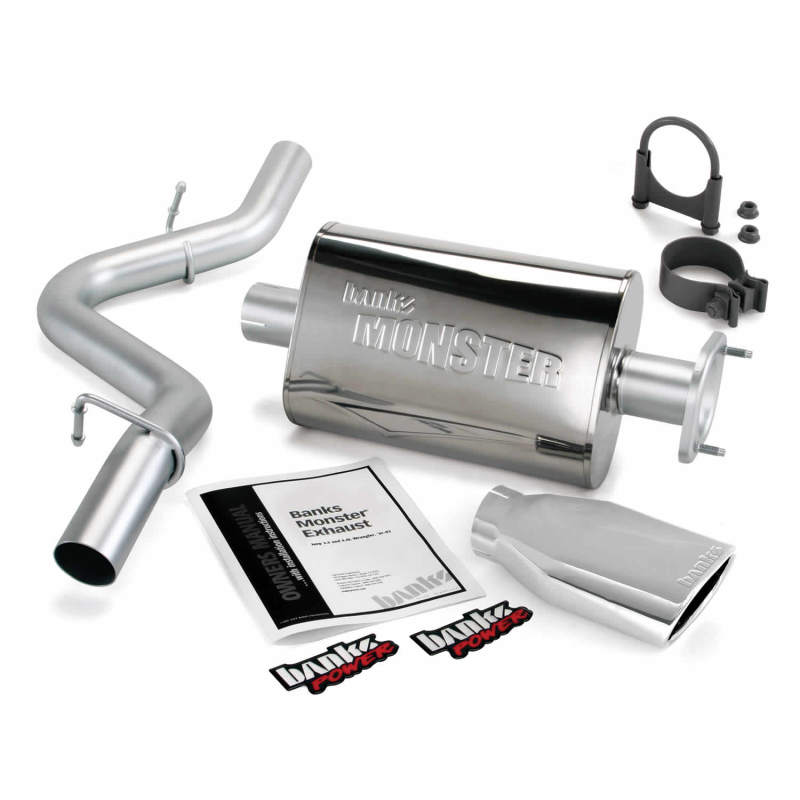 Banks Power 04-06 Jeep 4.0L Wrangler Monster Exhaust System - SS Single Exhaust w/ Chrome Tip - DTX Performance