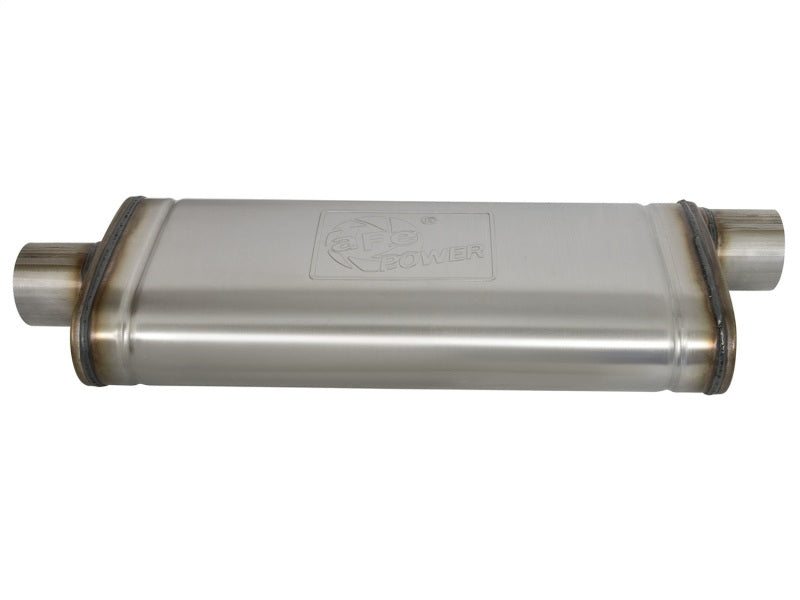 aFe MACHForce XP SS Muffler 3in Center Inlet / 3in Offset Outlet 22in L x 9in W x4in H Body - DTX Performance