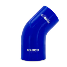 Load image into Gallery viewer, Mishimoto Silicone Reducer Coupler 45 Degree 3.5in to 4in - Blue - DTX Performance