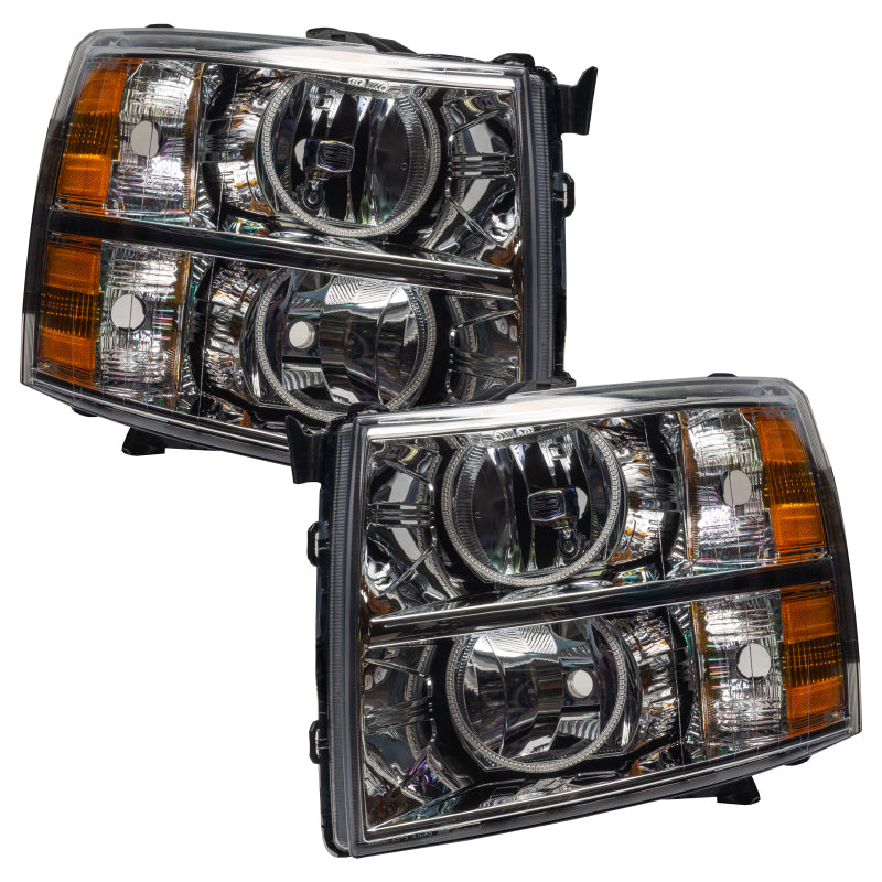 Oracle Lighting 07-13 Chevrolet Silverado Pre-Assembled LED Halo Headlights (Round Style) -Red - DTX Performance