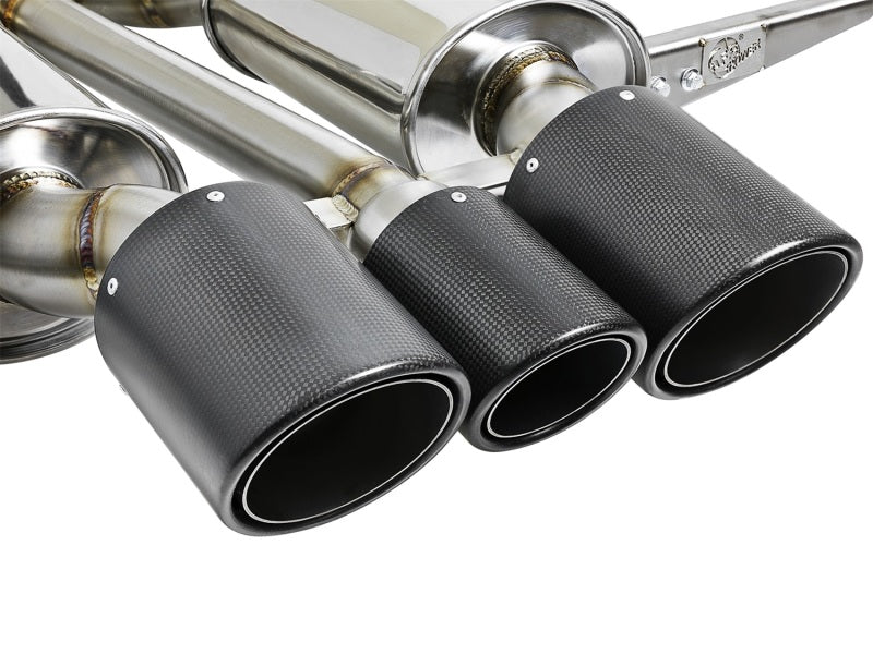 aFe POWER Takeda 2-1/2in to 2-1/4in 304SS Catback Dual-Exit Exhaust 17+ Honda Civic Type R w/CF Tips - DTX Performance