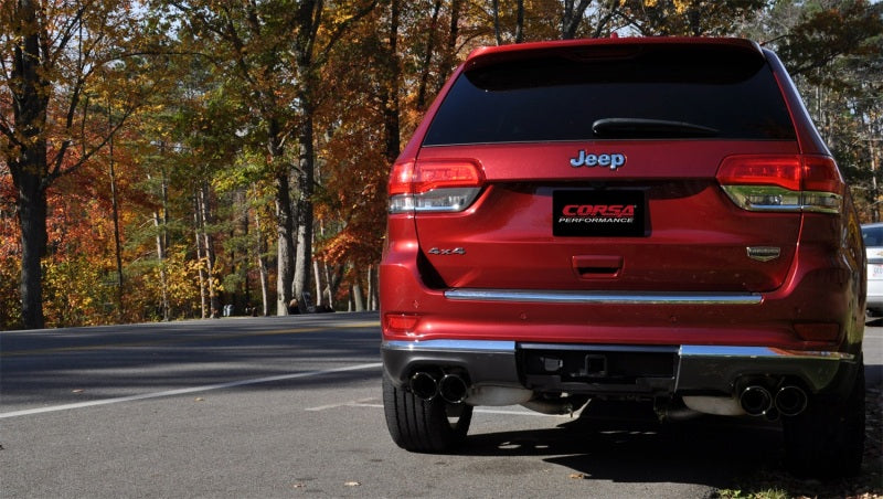 Corsa 14-16 Jeep Grand Cherokee Summit Edition Black 2.5in Dual Rear Exit Cat-Back Exhaust - DTX Performance