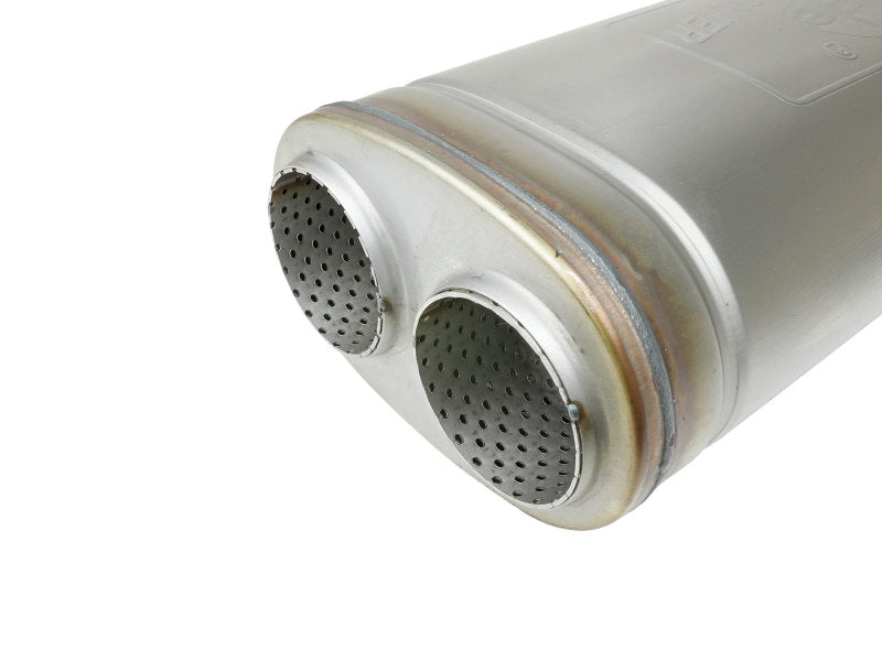 aFe MACH Force-Xp 409 SS Muffler 3in Dual Inlet/Dual Outlet 5in H x 8in W x 18in L - Oval Body - DTX Performance