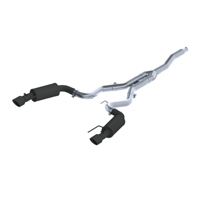 MBRP 15-18 Ford Mustang EcoBoost 2.3L Black 3in Cat Back Dual Split Rear Exit (Street Version) - DTX Performance