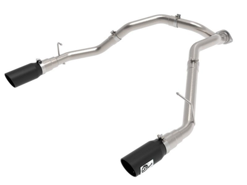 aFe Large Bore-HD 3 IN 409 Stainless Steel DPF-Back Exhaust System w/Black Tip RAM 1500 20-21 V6-3.0 - DTX Performance