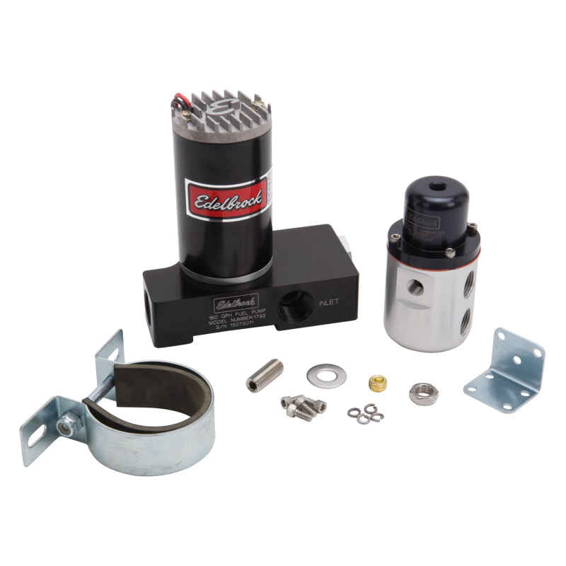 Edelbrock Fuel Pump 1792 And Regulator 1727 Combo Carbureted 160 GPH 5-10 PSI - DTX Performance