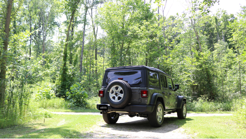 Corsa 18+ Jeep Wrangler JL 2.5in Dual Rear Exit Polished Tips Sport Axle-Back Exhaust - DTX Performance