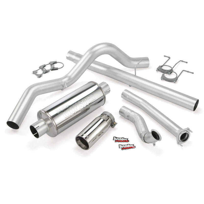 Banks Power 94-97 Ford 7.3L ECLB Monster Exhaust System - SS Single Exhaust w/ Chrome Tip - DTX Performance