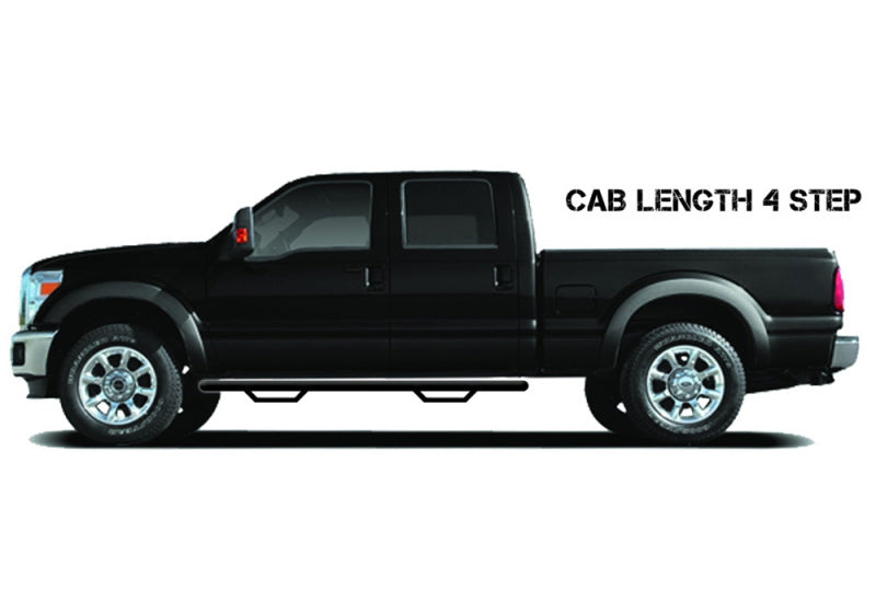 N-Fab Nerf Step 99-16 Ford F-250/350 Super Duty Crew Cab - Gloss Black - Cab Length - 3in - DTX Performance