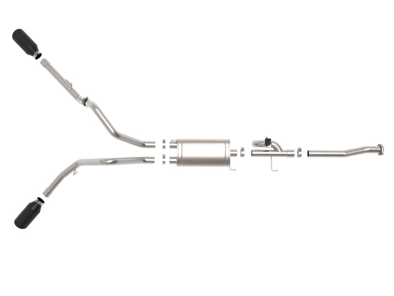 aFe Gemini XV 3in 304 SS Cat-Back Exhaust 15-20 Ford F-150 V6 2.7L/3.5 w/ Black Tips - DTX Performance