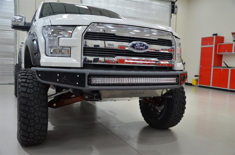 N-Fab M-RDS Front Bumper 15-17 Ford F150 - Tex. Black w/Silver Skid Plate - DTX Performance