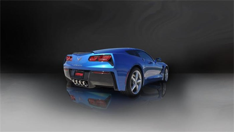 Corsa 2014 Corvette C7 Coupe 6.2L V8 AT/MT 2.75in Valve-Back Dual Rear Exit Polished Sport Exht - DTX Performance