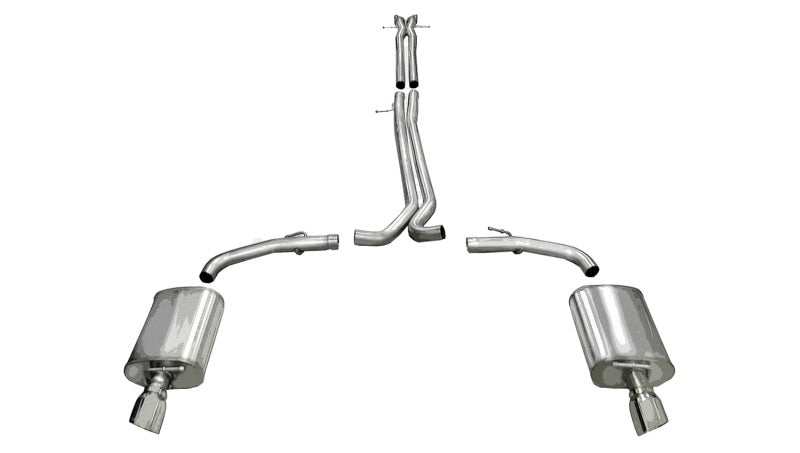 Corsa 10-13 Ford Taurus SHO 3.5L V6 Turbo Polished Sport Cat-Back Exhaust - DTX Performance