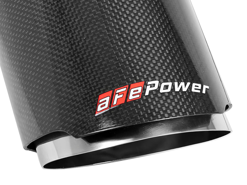 aFe MACH Force-XP 4-1/2in Carbon Fiber OE Replacement Exhaust Tips - 15-19 Dodge Charger/Hellcat - DTX Performance