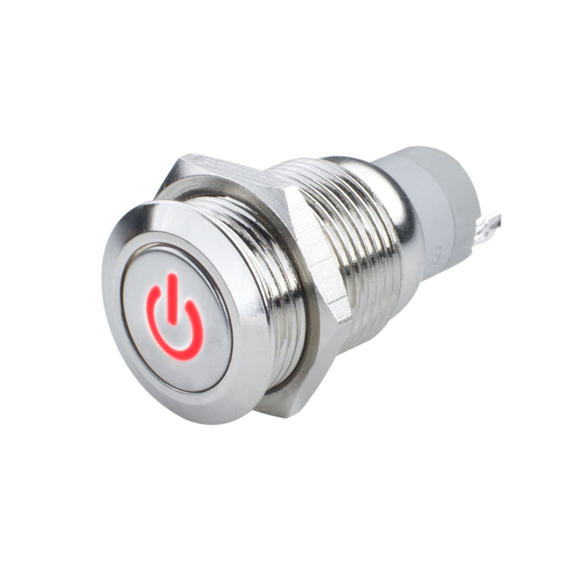 Oracle Pre-Wired Power Symbol Momentary Flush Mount LED Switch - Red - DTX Performance