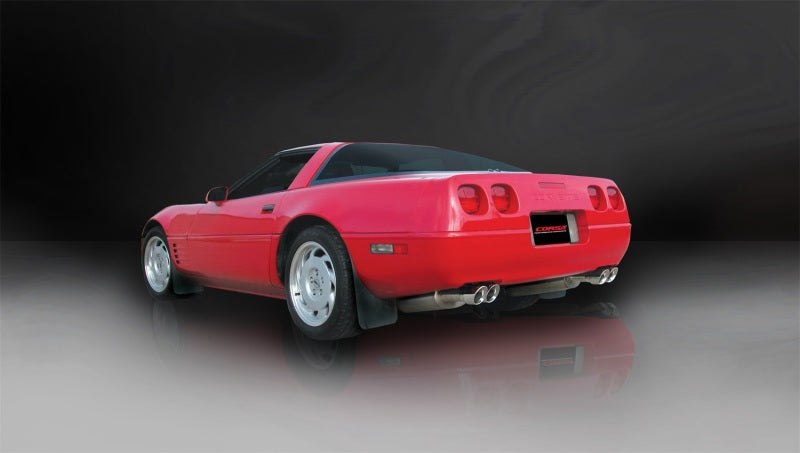 Corsa 92-95 Chevrolet Corvette C4 5.7L V8 LT1 Sport Cat-Back Exhaust w/ Twin 3.5in Polished Tips - DTX Performance