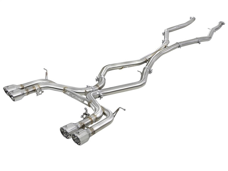 aFe MACH Force-Xp 3.5in. 304 SS C/B Exhaust w/o Muffler 15-18 BMW X5 M V8-4.4L (tt) - Polished Tip - DTX Performance