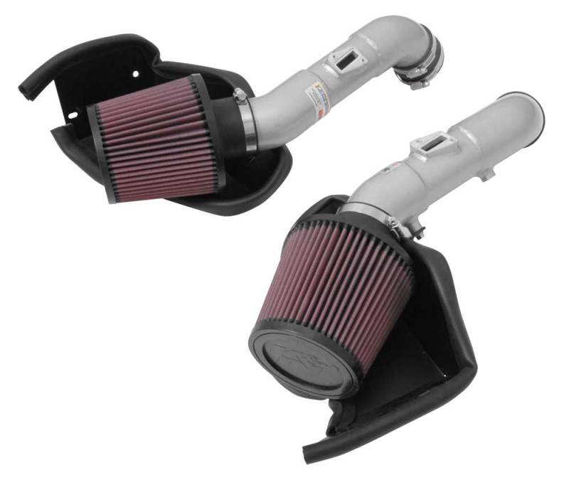 K&N 14-15 Infiniti Q50 3.7L V6 Dual Silver Typhoon Short Ram Intakes - DTX Performance