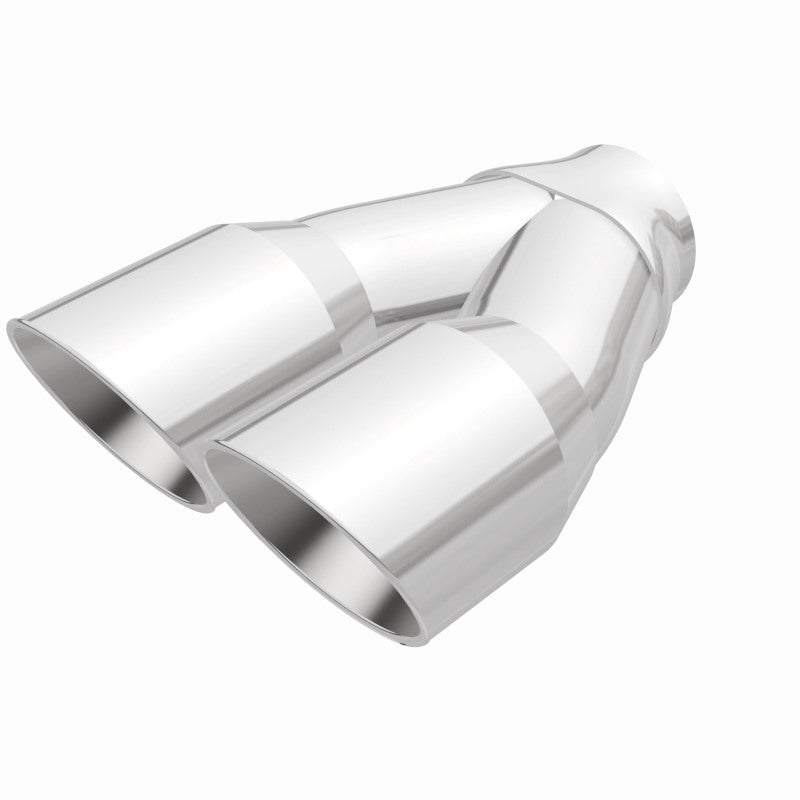 MagnaFlow Double Wall 3in Dual Round Polished Tip 2.25in Inlet - DTX Performance