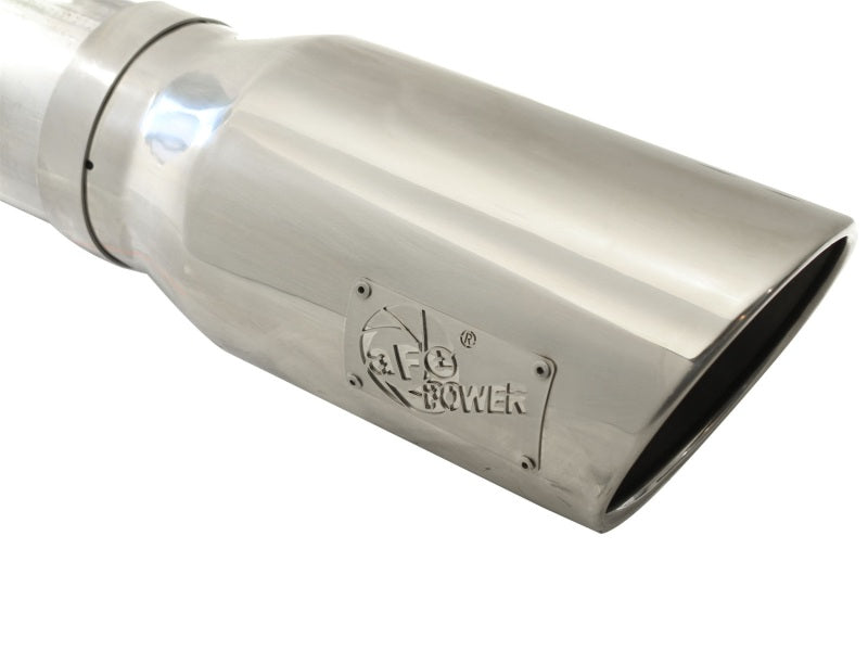 aFe Atlas 5in DPF-Back Aluminized Steel Exh Sys, Ford Diesel Trucks 08-10 V8-6.4L (td) Polished tip - DTX Performance