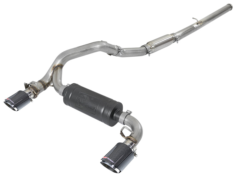 aFe Takeda 3in 304 SS Cat-Back Exhaust System w/ Carbon Fiber Tips 16-18 Ford Focus RS I4-2.3L (t) - DTX Performance