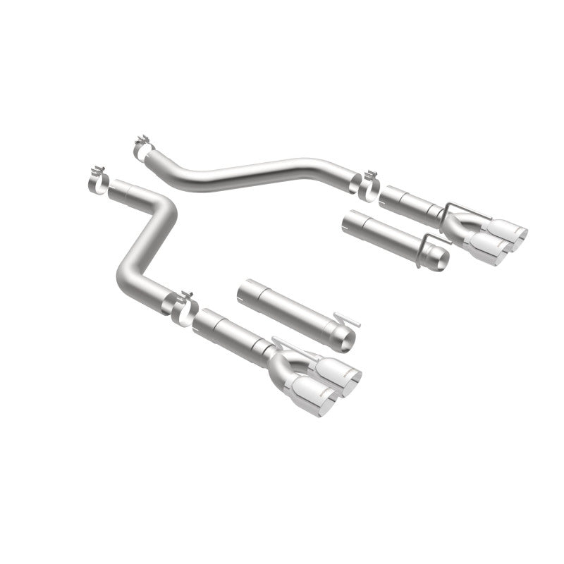 MagnaFlow Axle-Back, SS, 3in, Quad Split Rear 3.5 Tips 2015 Dodge Challenger incl SRT Hellcat - DTX Performance