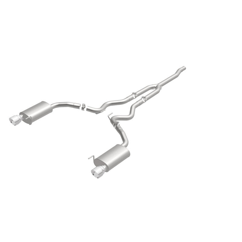 MagnaFlow Cat Back, SS, 2.5in, Street, Dual Split Polished 4.5in Tips 2015 Ford Mustang Ecoboost - DTX Performance