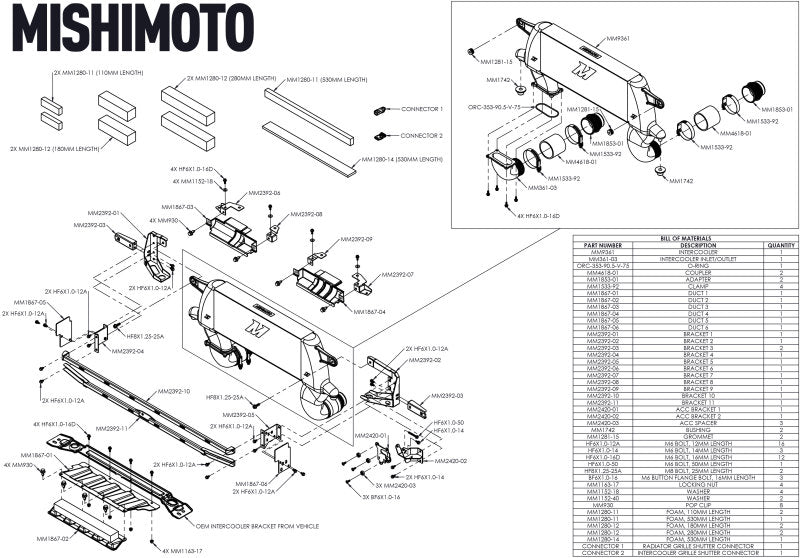 Mishimoto 21+ Ford Bronco High Mount Intercooler Kit - Silver - DTX Performance